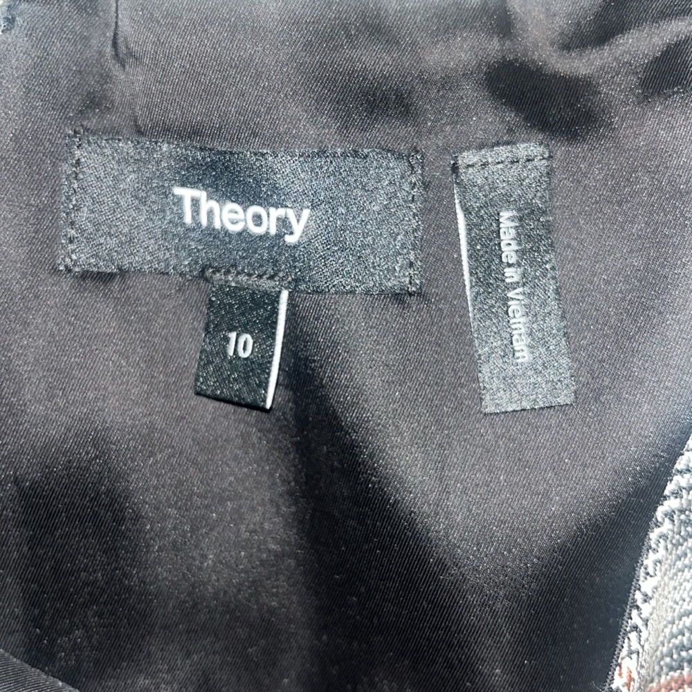 Theory Kamillina Multi Optical Plaid Wool Blend Dress. - Picture 10 of 12